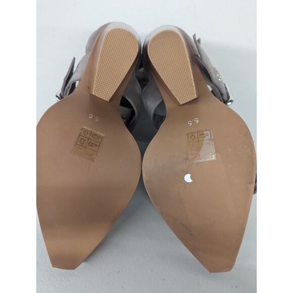 NEW Sz 5.5 Jeffrey Campbell Emilia Silver Buckles Cutout Heels hoes Pointed Toe - Picture 7 of 7